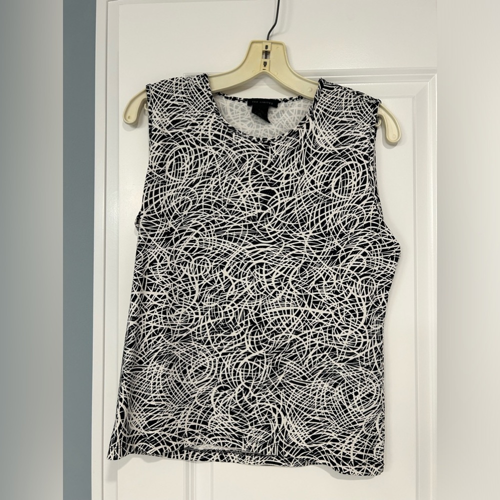 Black & White Sleeveless Top from The Limited